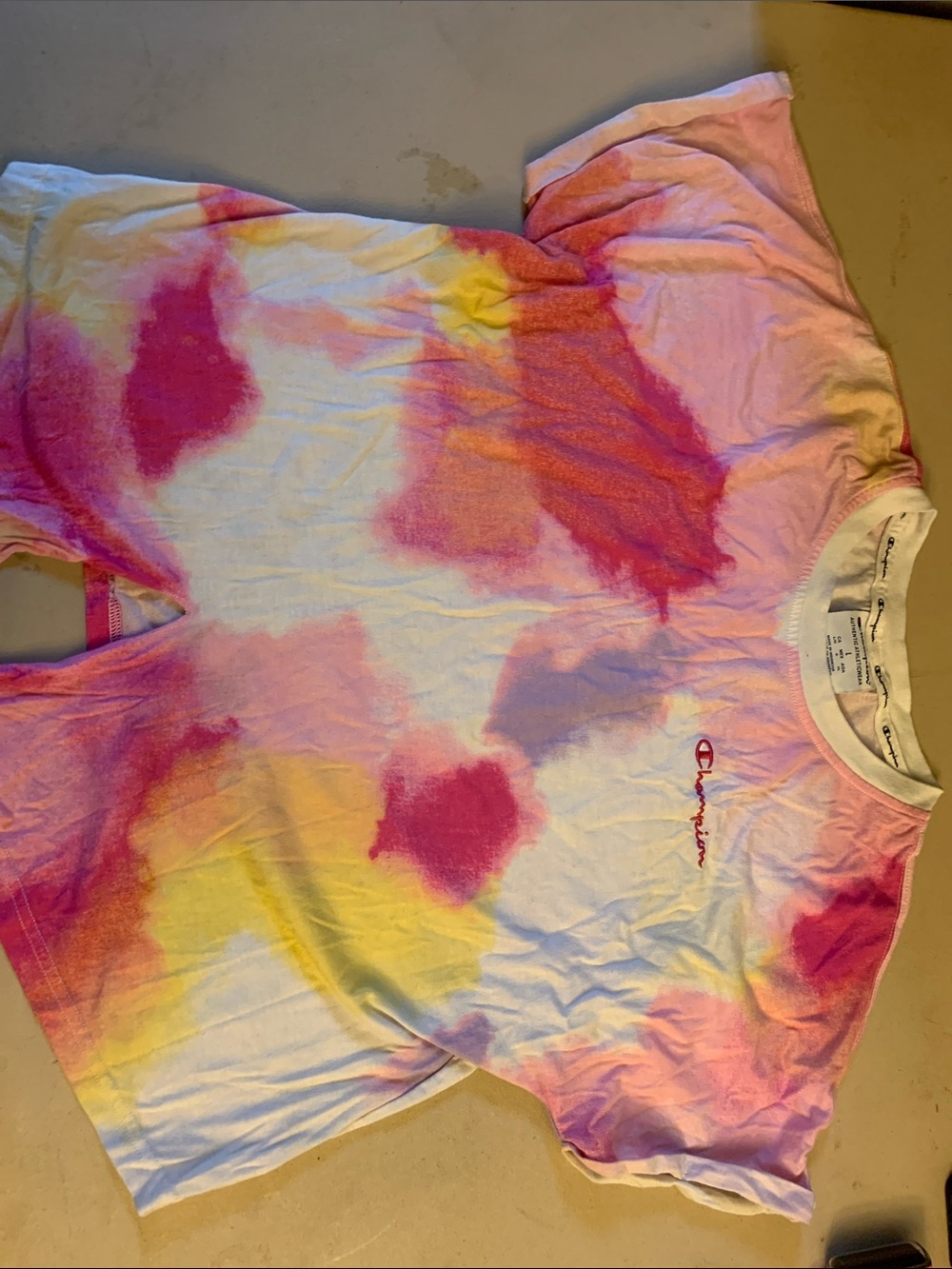Champion Tie-Dye Short Sleeve Tee - Pink Yellow Purple